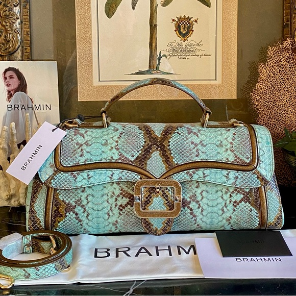 5⭐️SELLER! BRAHMIN 
NWT ($415)🌵Turquoise Stone Tecoma Dayan Satchel MAGNIFICENT! - Picture 14 of 14